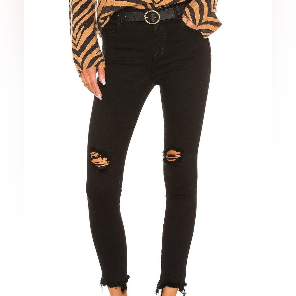 J Brand Women's Black Jeans Alana Veneration Destruct Size 26